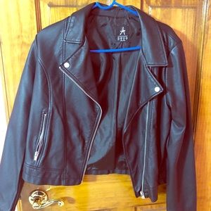 A black leather jacket